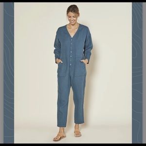Outerknown Button Front Linen Jumpsuit